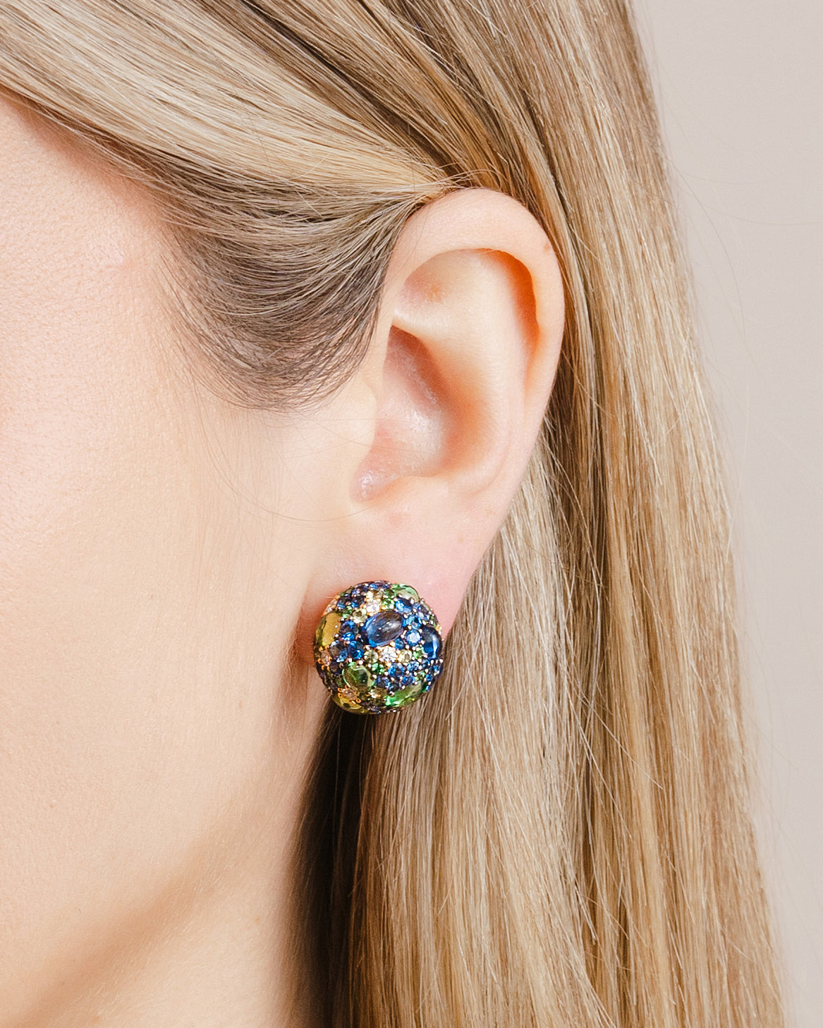 Sapphire and Tsavorite Earrings