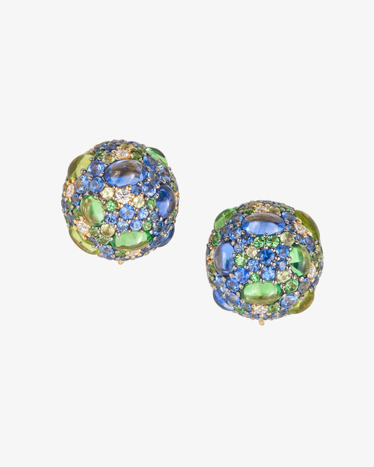 Sapphire and Tsavorite Earrings