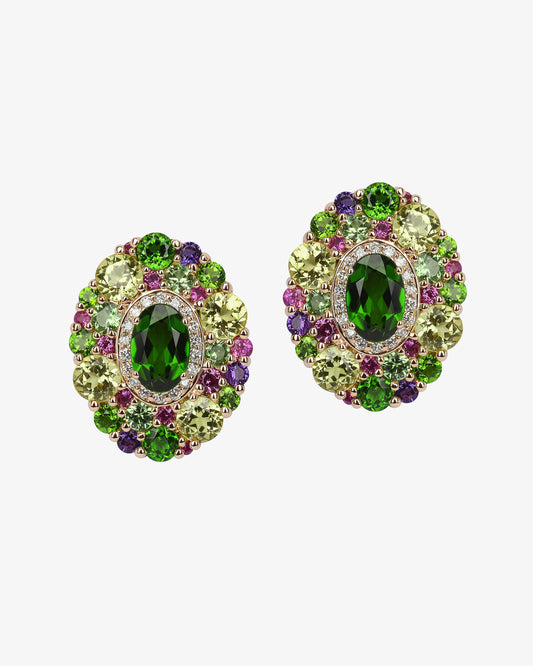Isabelle Langlois Diopside and Amethyst Earrings