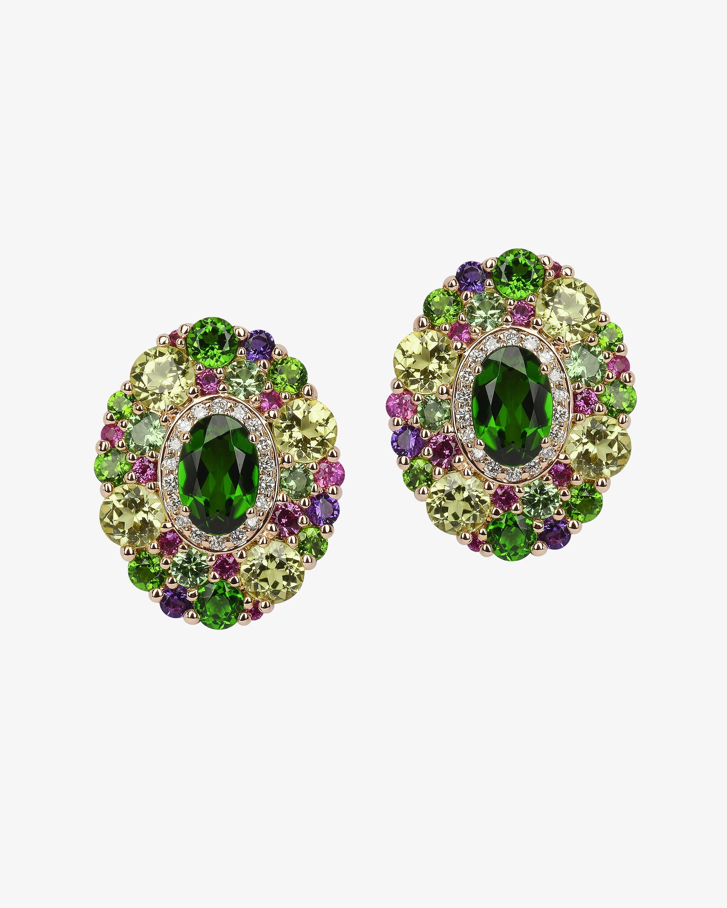 Isabelle Langlois Diopside and Amethyst Earrings