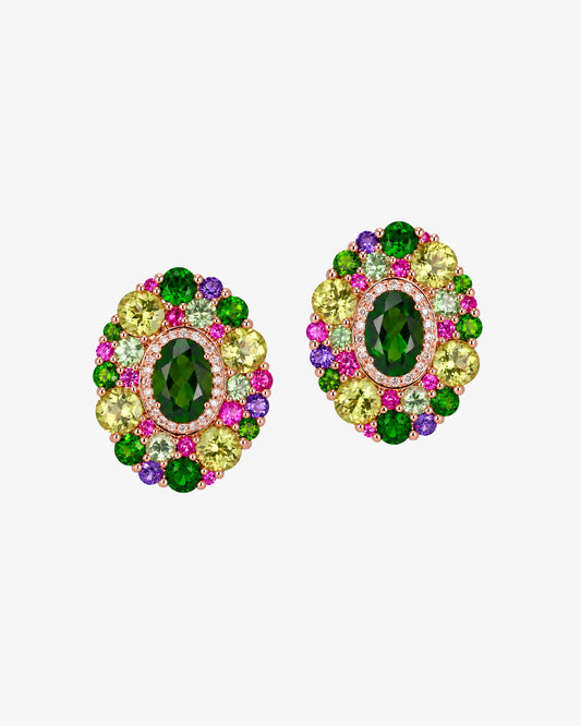 Isabelle Langlois Diopside and Multi-Coloured Gemstone Earrings