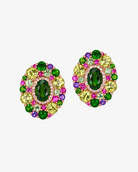 Isabelle Langlois Diopside and Amethyst Earrings