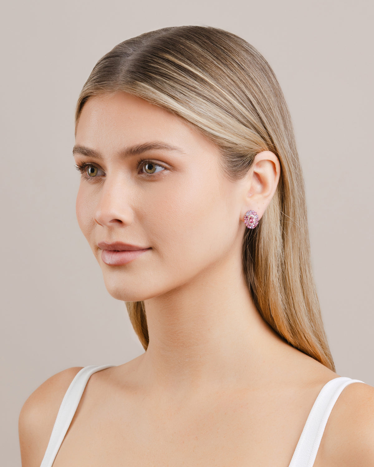Isabelle Langlois Pink Tourmaline and Multi-Coloured Gemstone Earrings