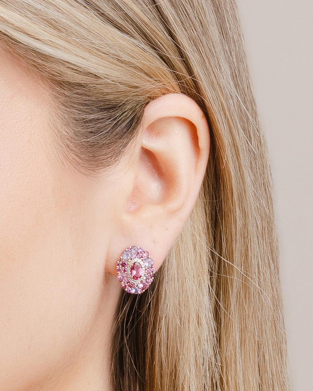 Isabelle Langlois Pink Tourmaline and Multi-Coloured Gemstone Earrings