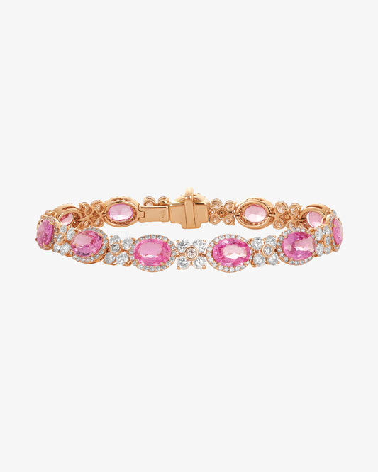 Pink Sapphire and Diamond Bracelet
