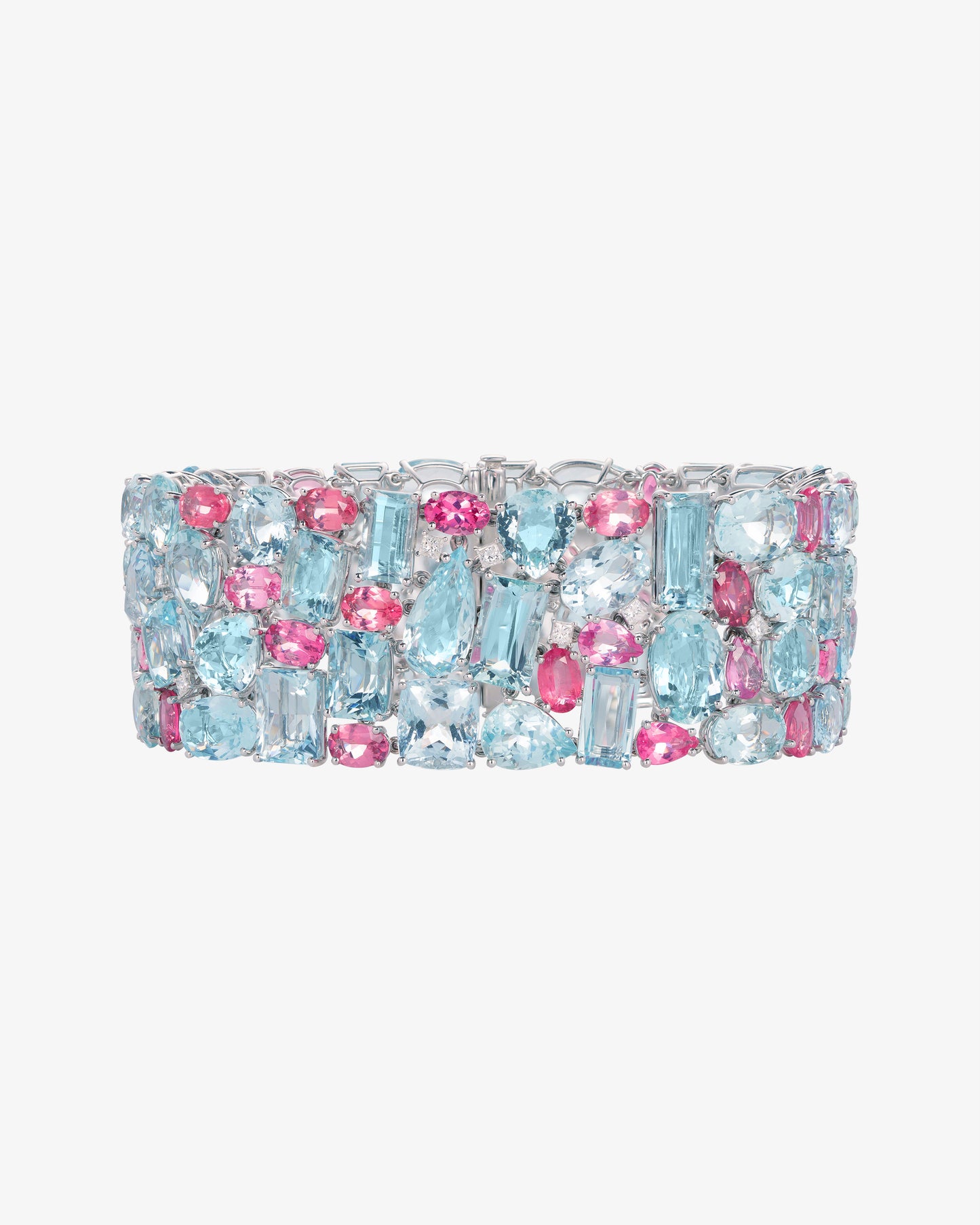Aquamarine, Spinel and Diamond Bracelet