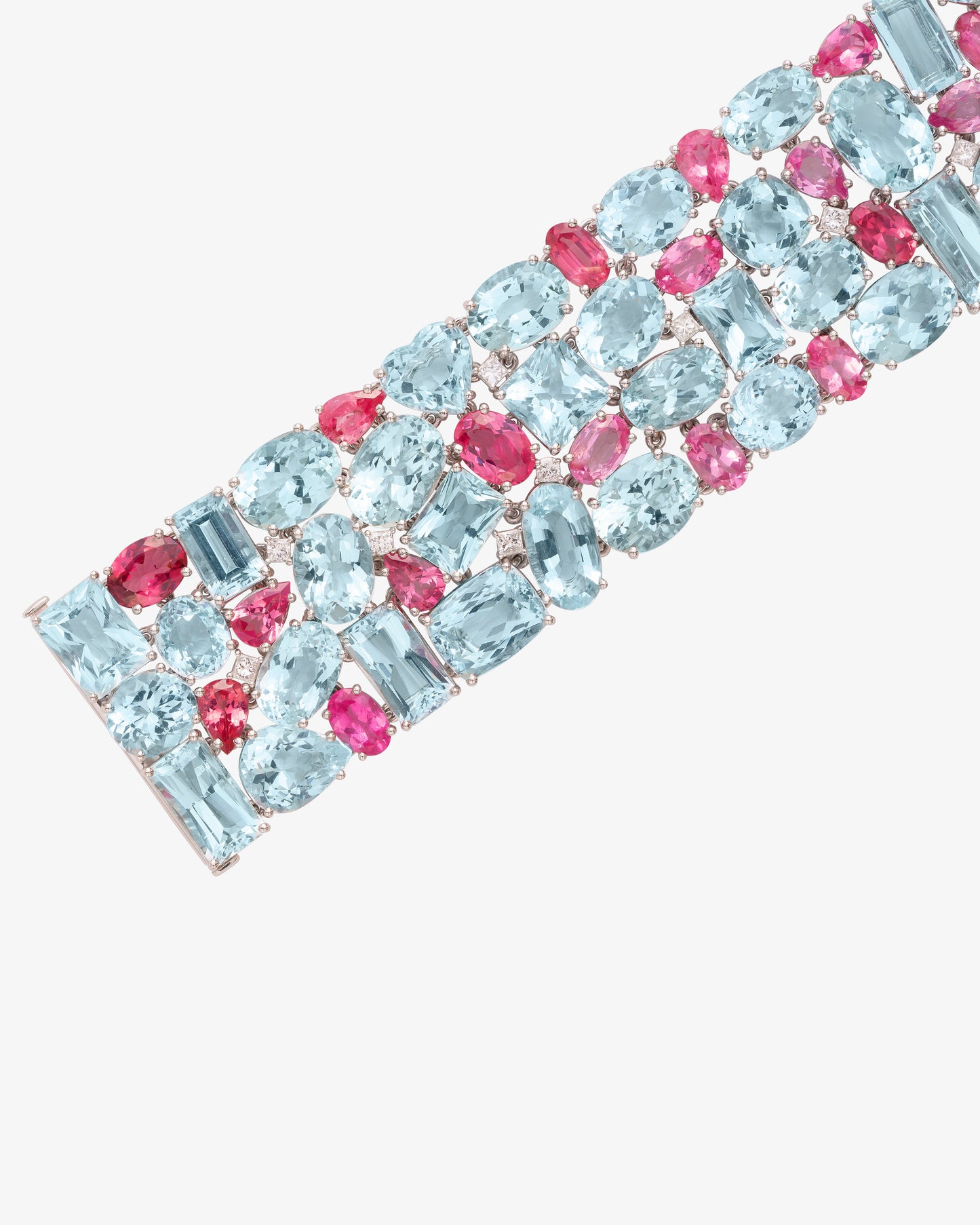 Aquamarine, Spinel and Diamond Bracelet