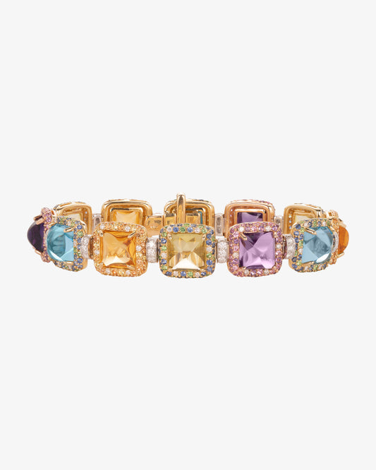 Multi-Gemstone Sugarloaf Bracelet
