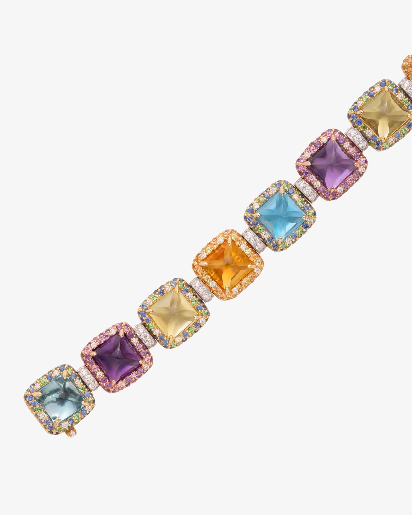 Multi-Gemstone Sugarloaf Bracelet