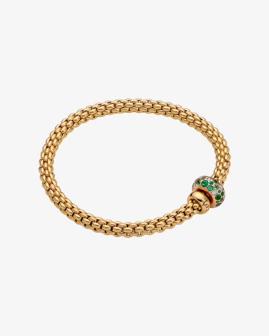 Fope 'Solo' Diamond and Emerald Bracelet