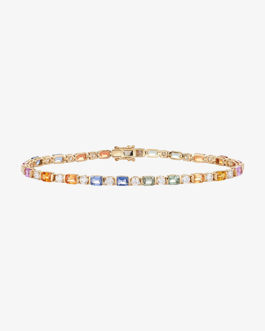 Multi-coloured Sapphire and Diamond Bracelet