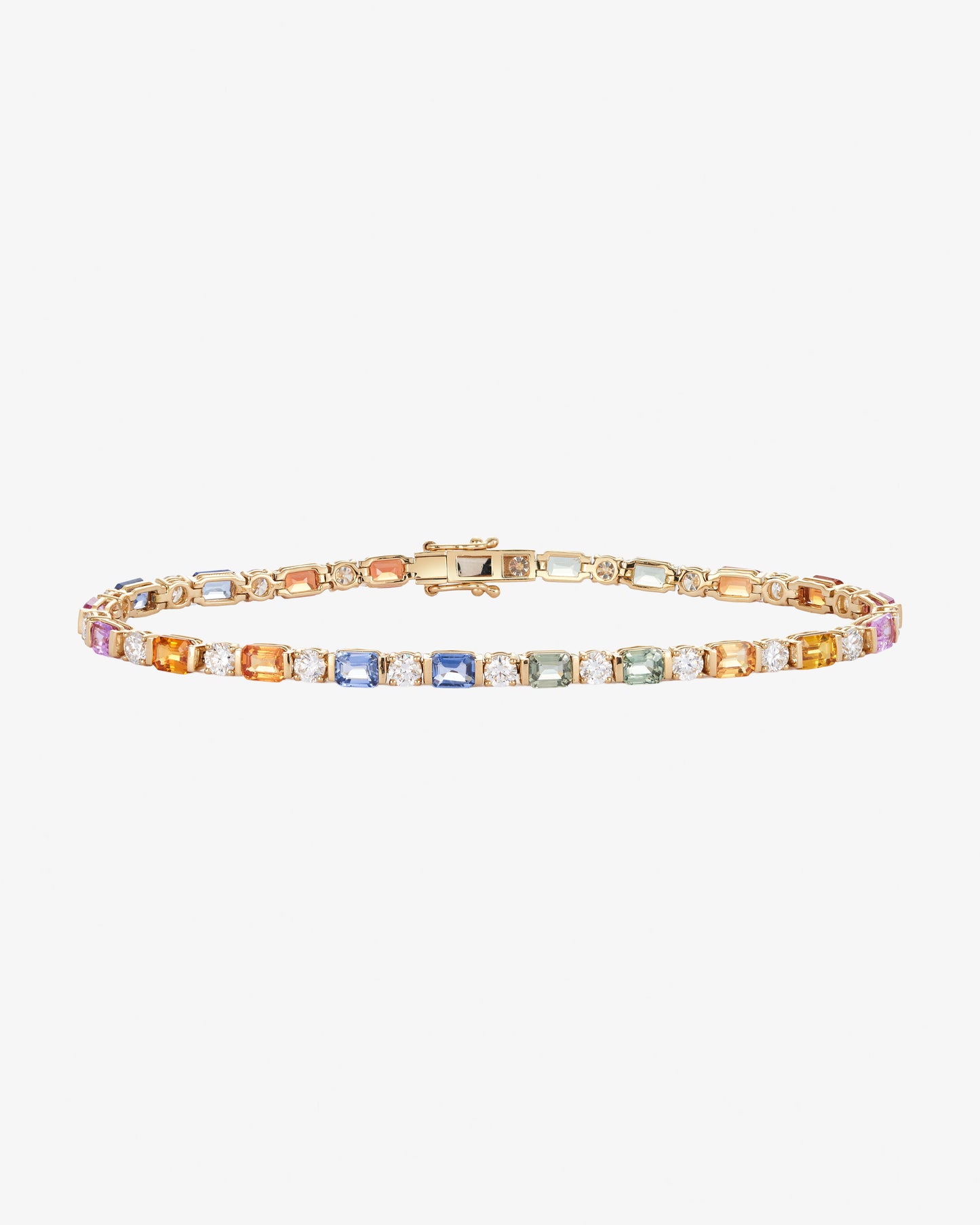 Multi-coloured Sapphire and Diamond Bracelet