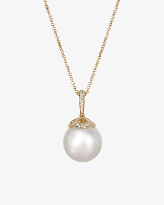 Australian South Sea Pearl Drop Diamond Pendant