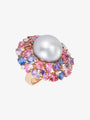 Tahitian Cultured South Sea Pearl and Coloured Stone Ring