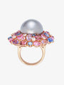 Tahitian Cultured South Sea Pearl and Coloured Stone Ring