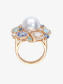 Pearl, Sapphire and ASHOKA® Diamond Ring