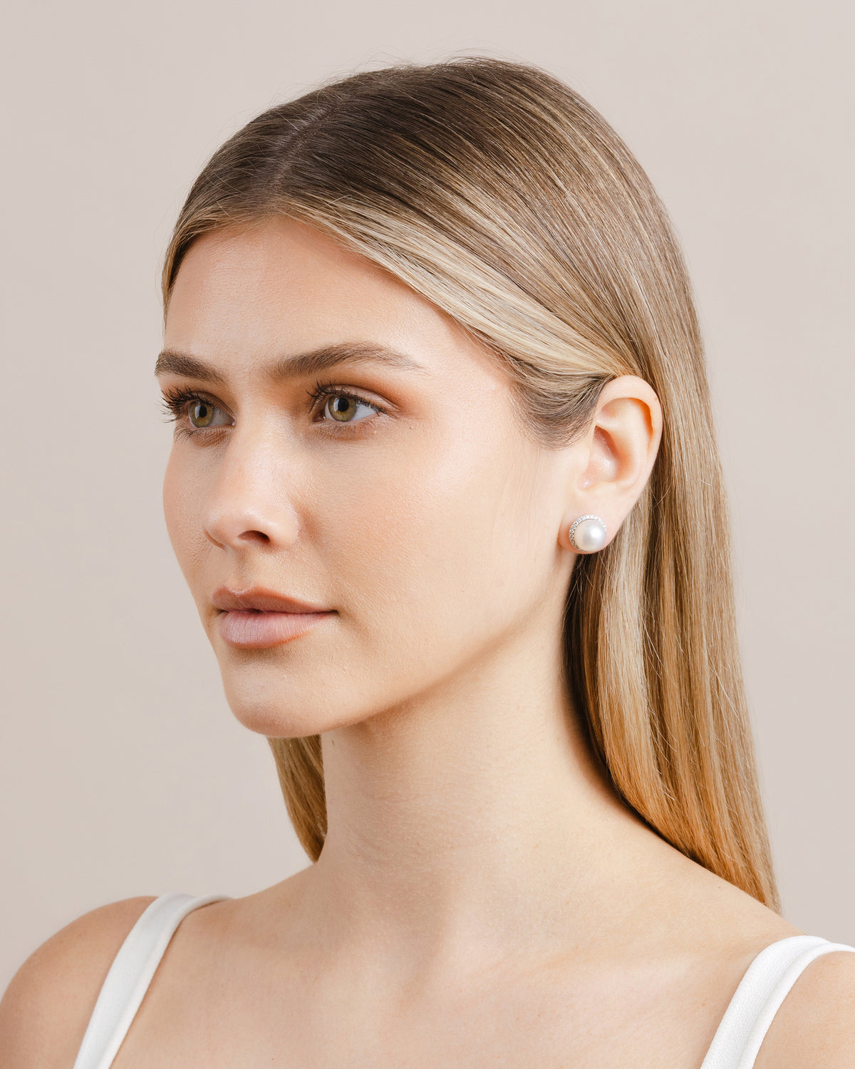 Pearl and Diamond Cluster Earrings