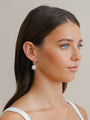 Pearl and Diamond Hook Drop Earrings