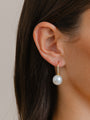Pearl and Diamond Hook Drop Earrings