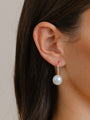 Pearl and Diamond Hook Drop Earrings