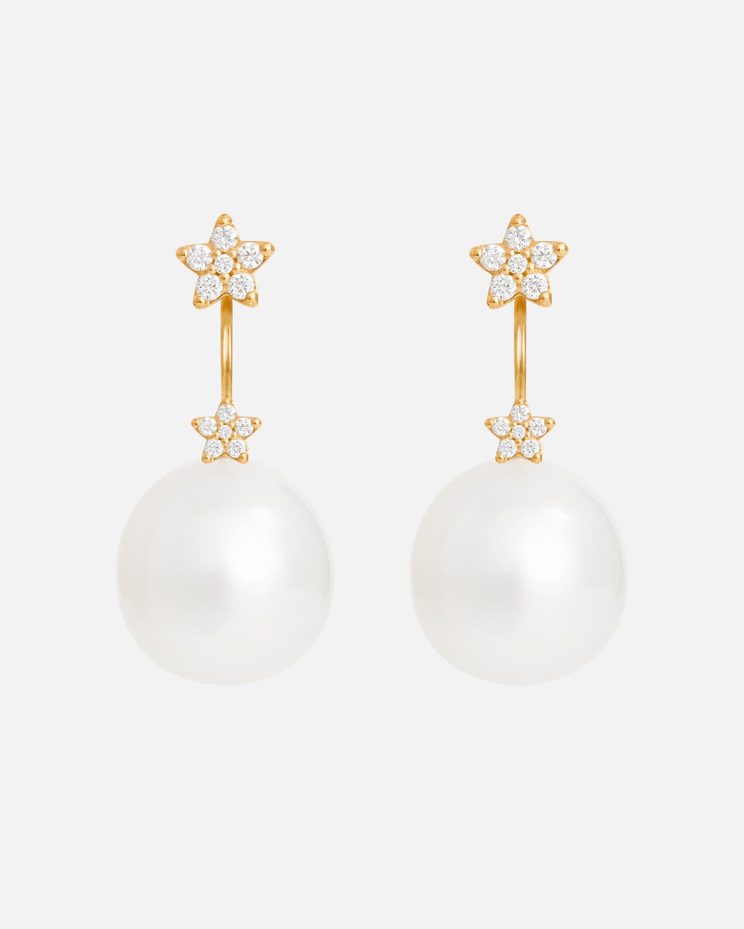 Ole Lynggaard Shooting Star Pearl and Diamond Ear Hangers