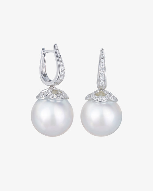 Pearl Drop Diamond Earrings