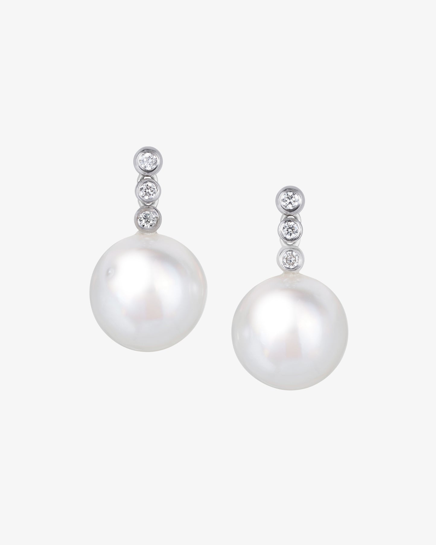 Pearl Diamond Drop Earrings