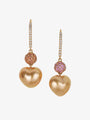 Golden Pearl and Sapphire Earrings