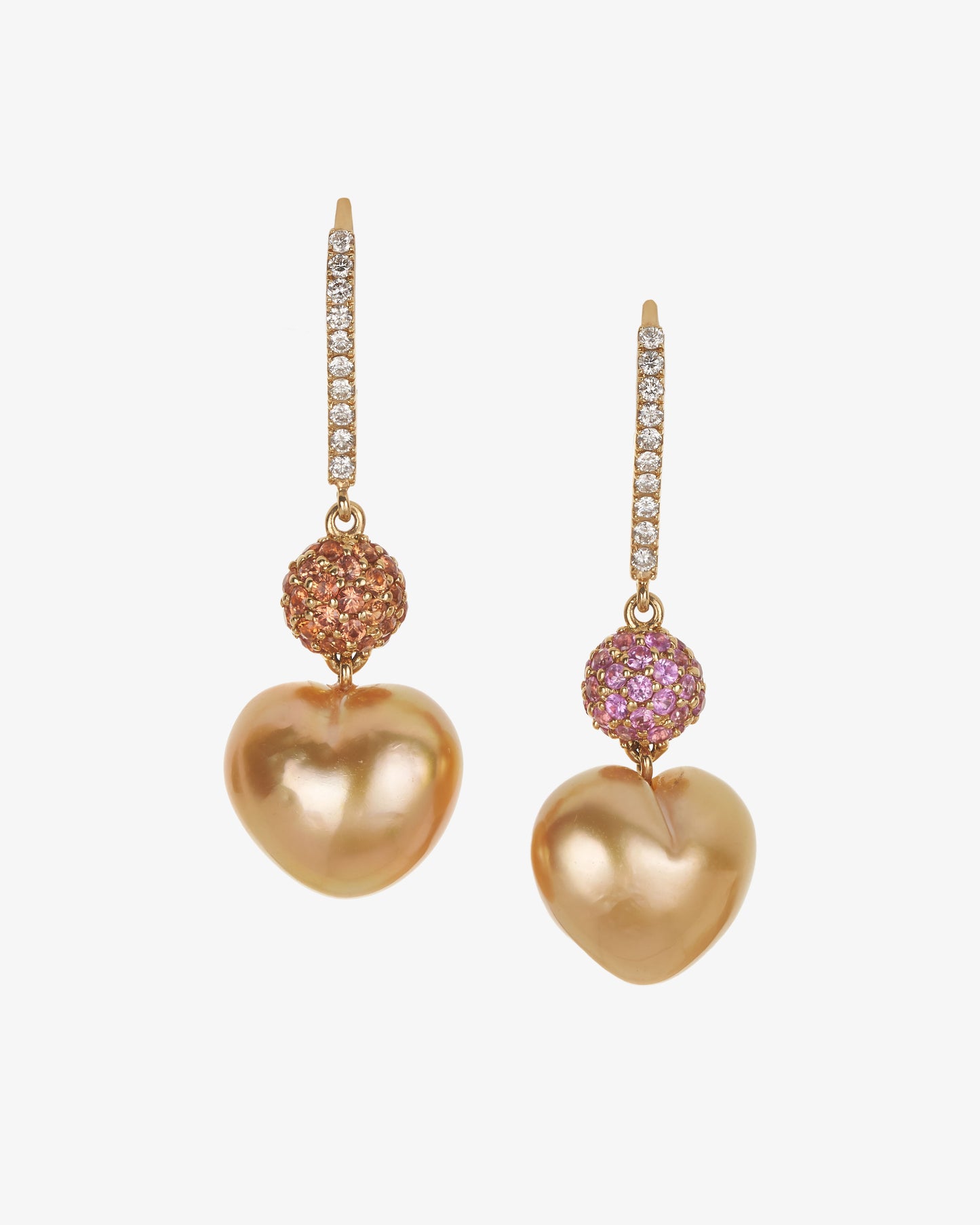 Golden Pearl and Sapphire Earrings