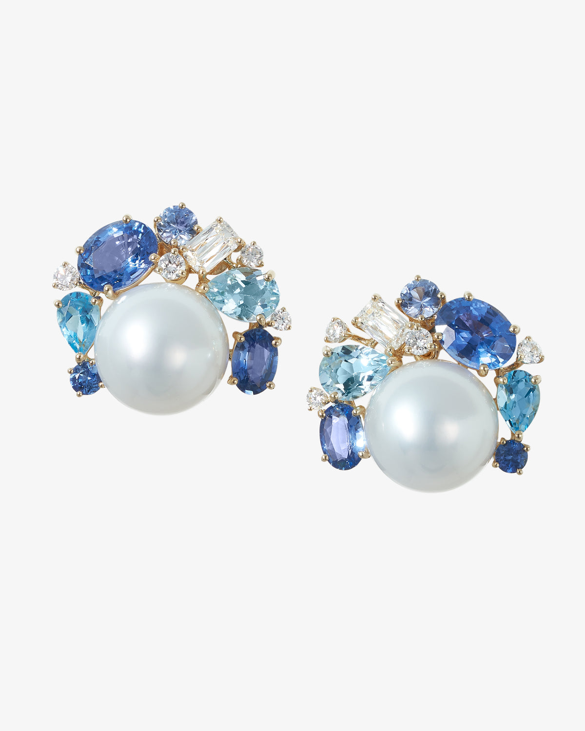 Pearl, Sapphire and ASHOKA® Diamond Earrings