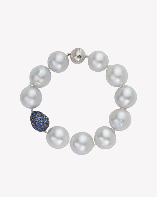 Australian South Sea Pearl and Sapphire Bracelet