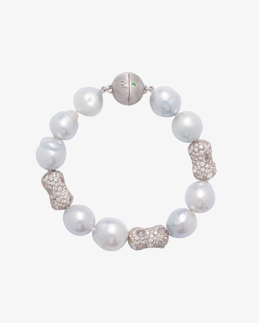Australian South Sea Pearl with White Peanuts Bracelet