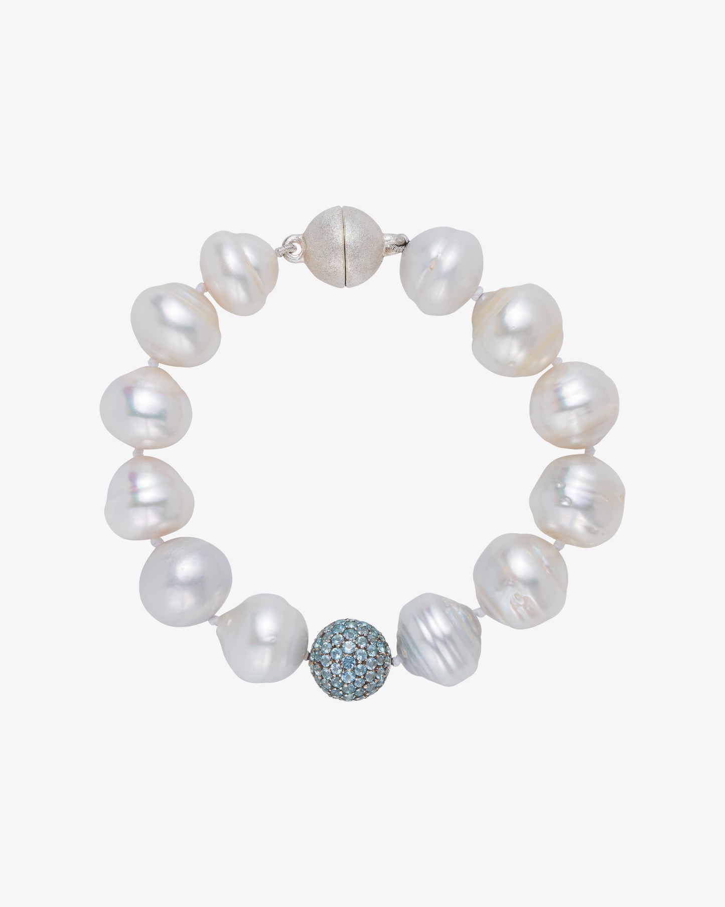 Pearl Bracelet with Blue Topaz