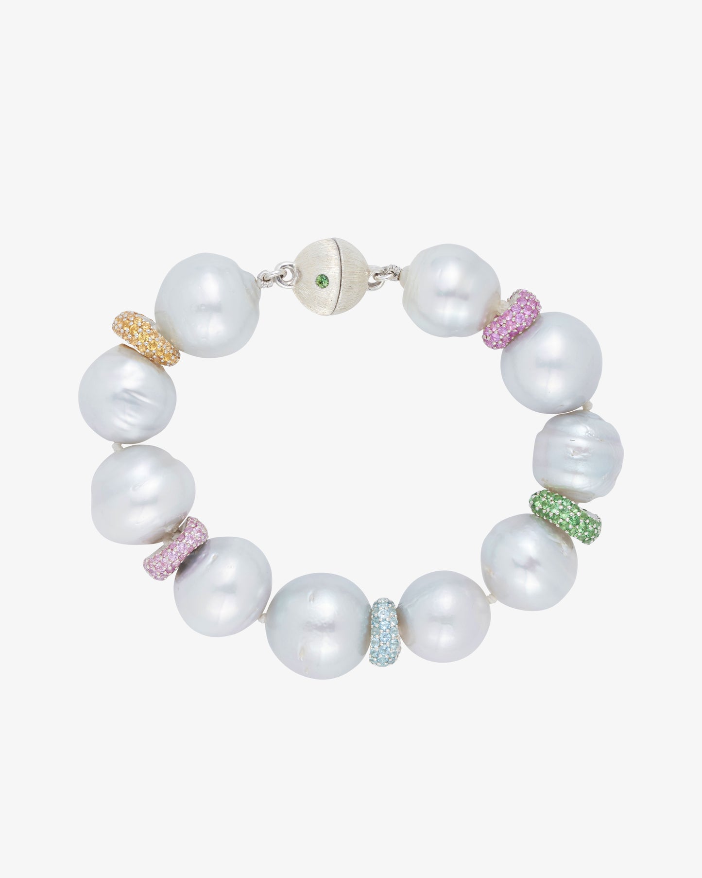 Australian South Sea Pearl Bracelet with Coloured Rondelles