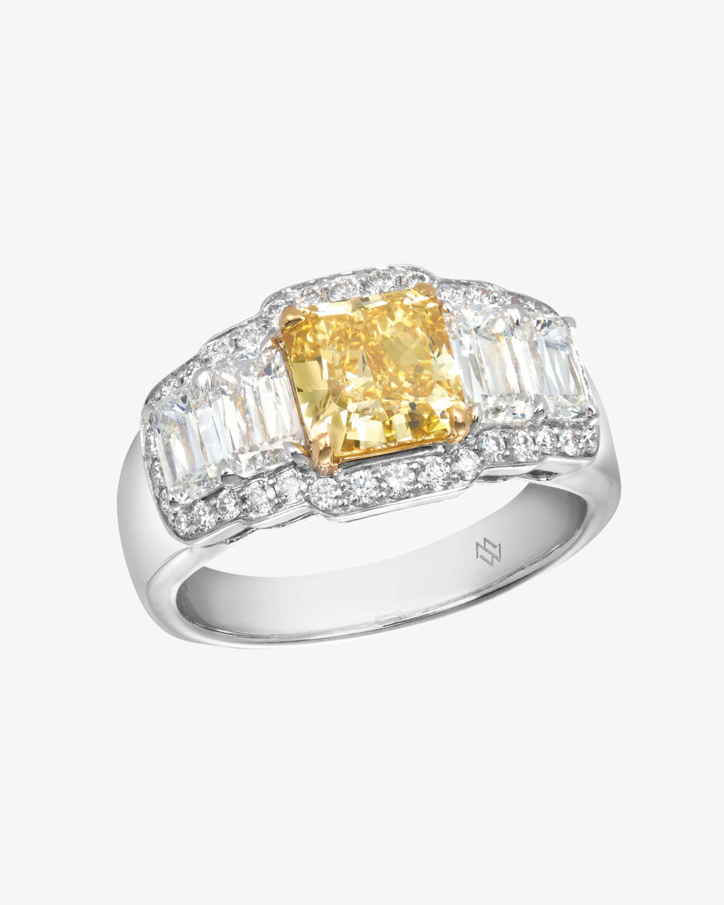 MW ‘Canary’ - Yellow Diamond And White ASHOKA® Diamond Ring