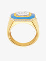 MW ‘Sky Blue’ - Yellow And White Diamond, Blue Enamel Ring