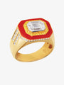 MW ‘Red’ - Yellow And White Diamond, Red Enamel Ring