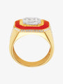 MW ‘Red’ - Yellow And White Diamond, Red Enamel Ring