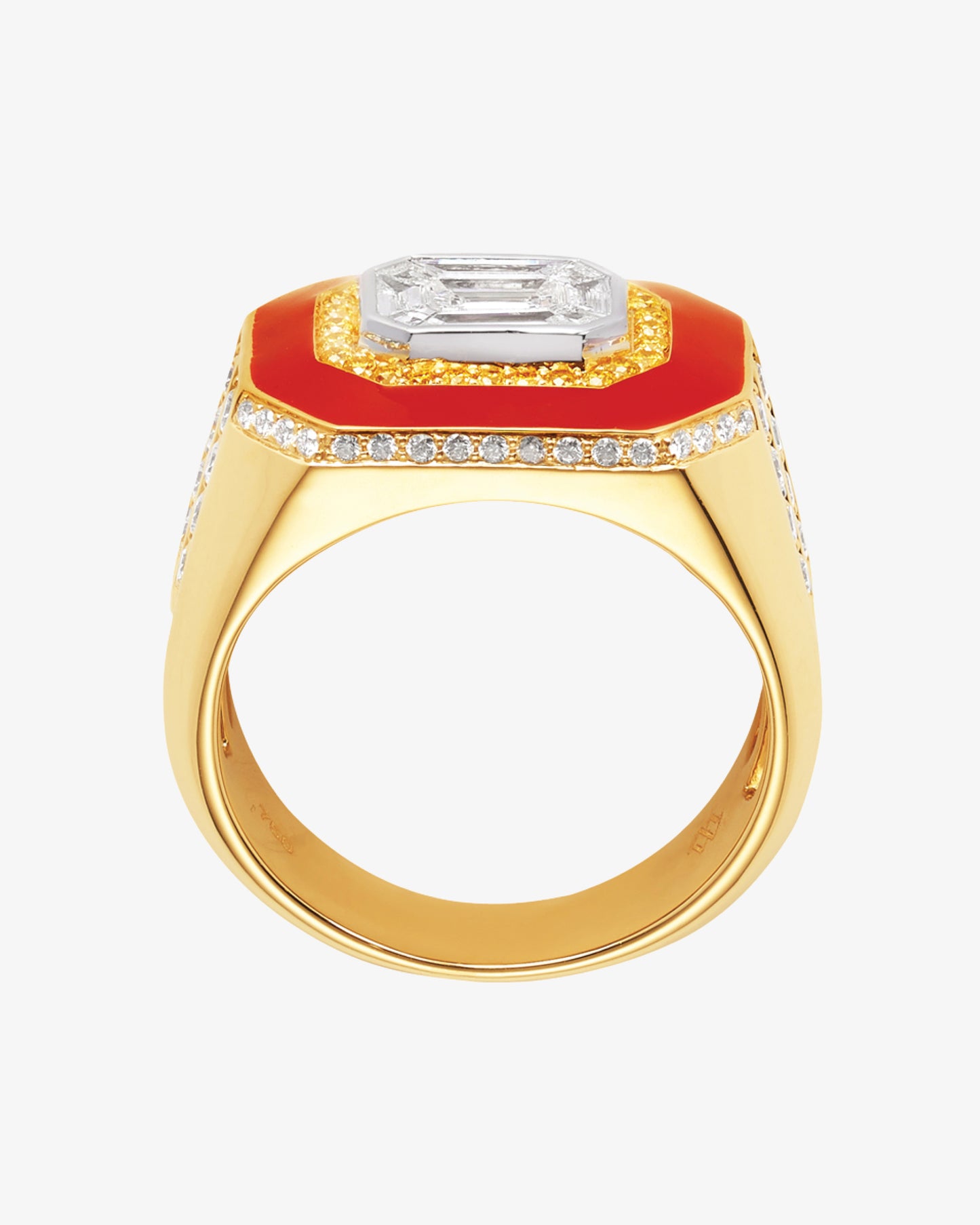 MW ‘Red’ - Yellow And White Diamond, Red Enamel Ring