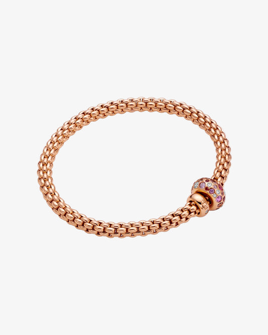 Fope 'Solo' bracelet with diamonds and pink sapphires