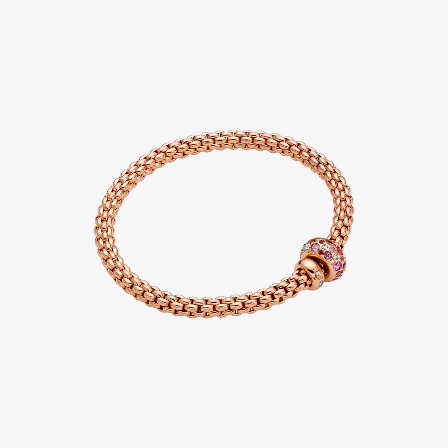 Fope 'Solo' bracelet with diamonds and pink sapphires