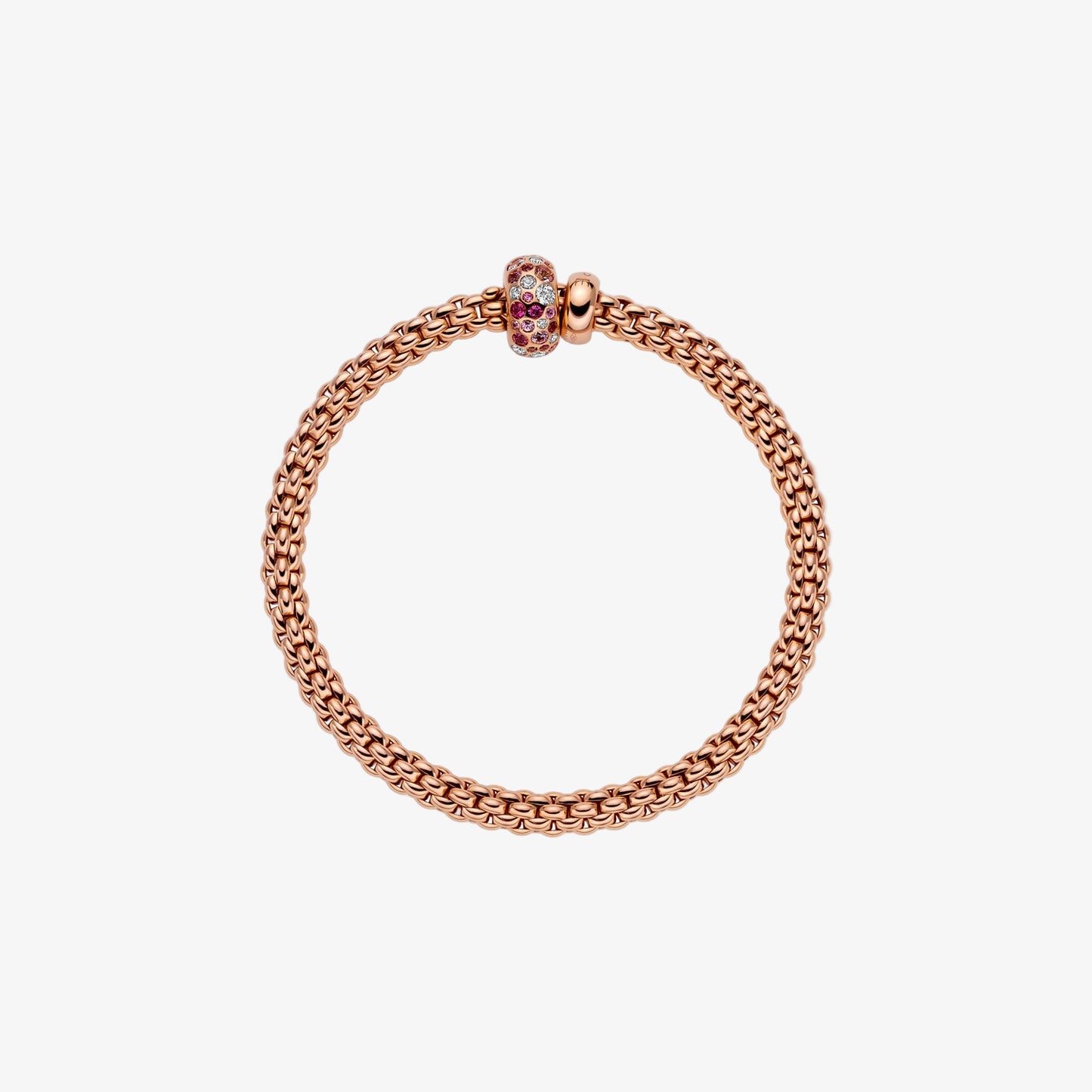 Fope 'Solo' bracelet with diamonds and pink sapphires