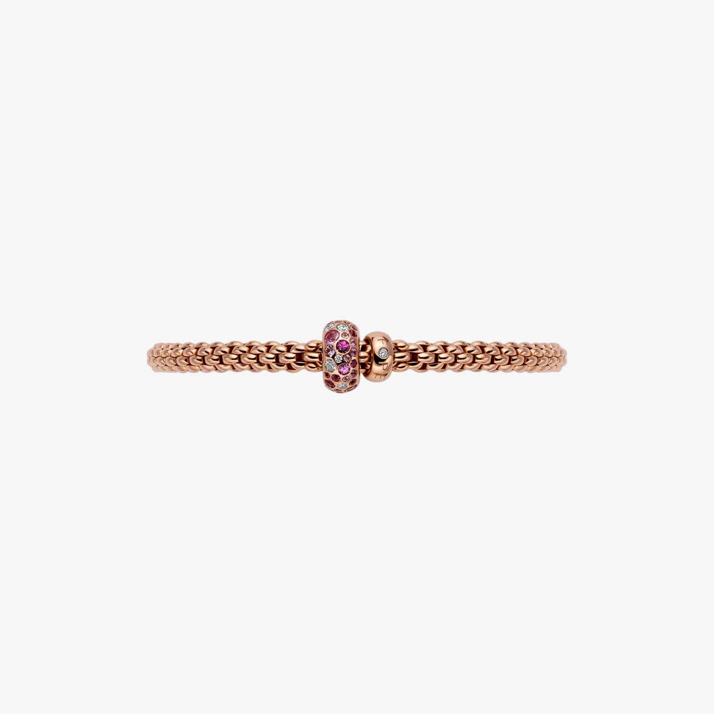 Fope 'Solo' bracelet with diamonds and pink sapphires
