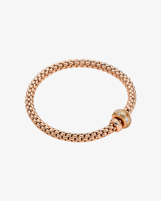 Fope 'Solo' bracelet with white and brown diamonds