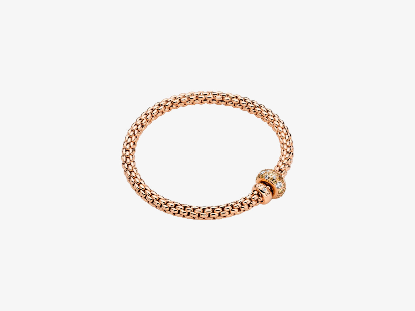Fope 'Solo' bracelet with white and brown diamonds