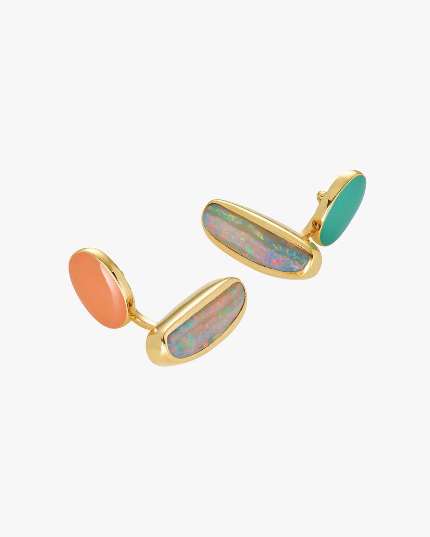 MW ‘Tropic’ - Opal, Green And Orange Enamel Cufflinks