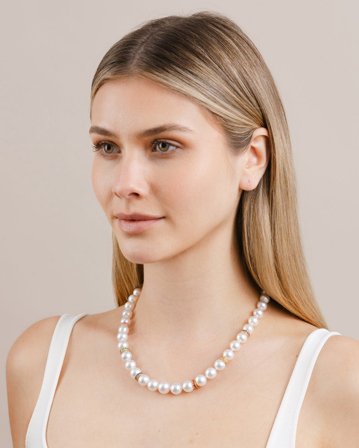 MW ‘Rainbow’ - Pearl And Coloured Stone Necklace