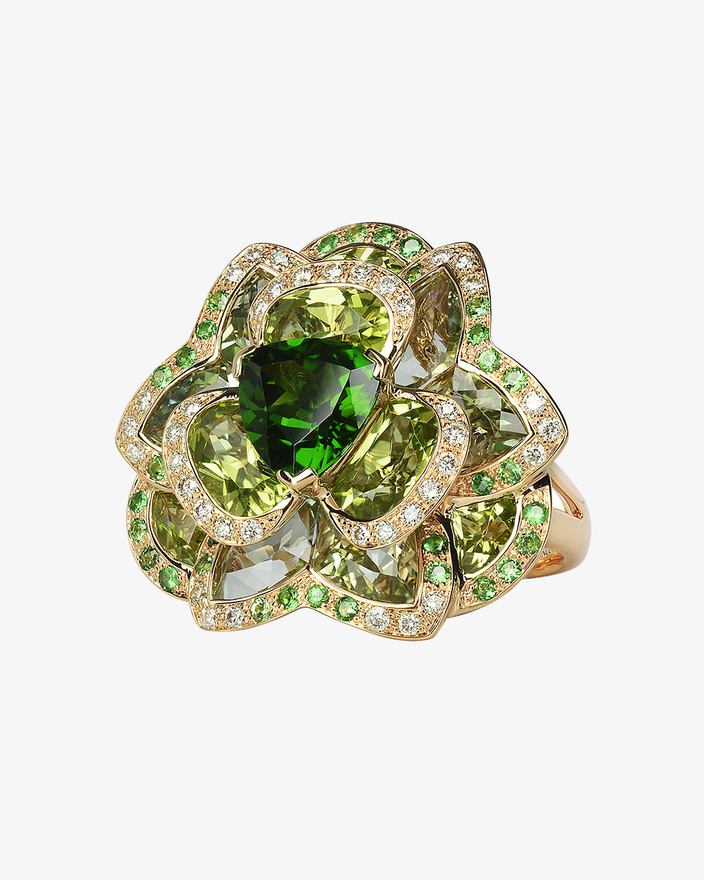 Isabelle Langlois Peridot Multi Stone and Diamond Ring