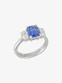 Sapphire and Diamond 3-Stone Ring