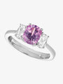 Pink Sapphire and ASHOKA Diamond 3-Stone Ring